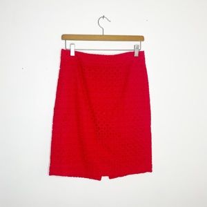 J crew red skirt pencil